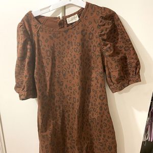 Cheetah puff sleeve dress